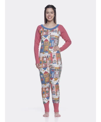 Pijama Sonhart Macacão Feminino manga longa Estampado