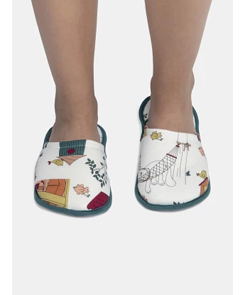 Pantufa Feminina Adulto Fechada Com Estampa Corrida 