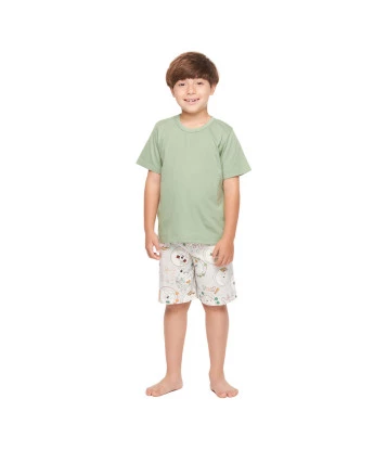 Pijama manga curta e bermuda