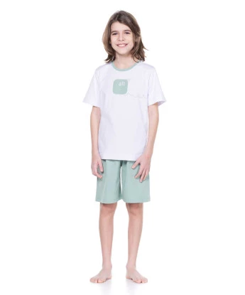 Pijama manga curta e bermuda     