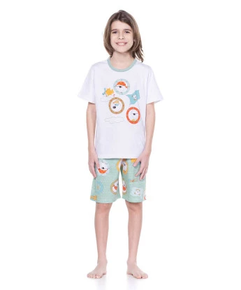 PIJAMA MANGA CURTA E BERMUDA