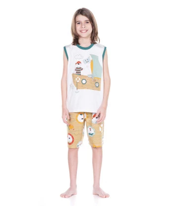 Conjunto Masculino Kids Regata Machão e Bermuda