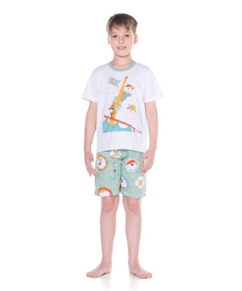 Compre Online Pijama Masculino Infantil Manga Curta E Bermuda Bill