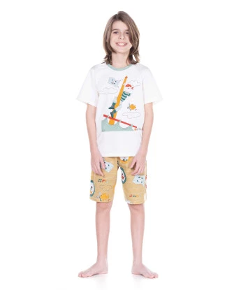 PIJAMA MANGA CURTA E BERMUDA