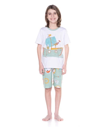 PIJAMA MANGA CURTA E BERMUDA