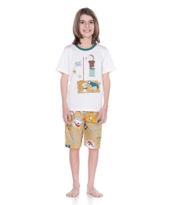 PIJAMA MANGA CURTA E BERMUDA