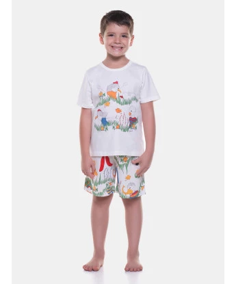 Pijama manga curta e bermuda