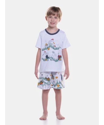 Pijama manga curta e bermuda