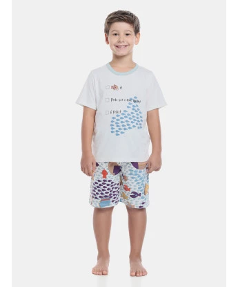 Pijama manga curta e bermuda