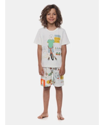 Pijama Manga Curta e Bermuda