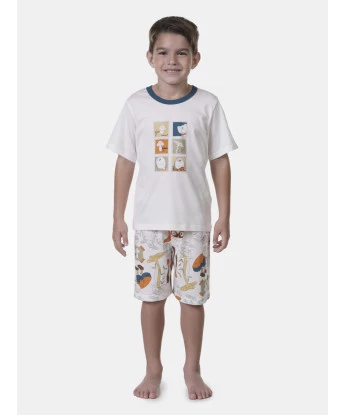 Pijama manga curta e bermuda  