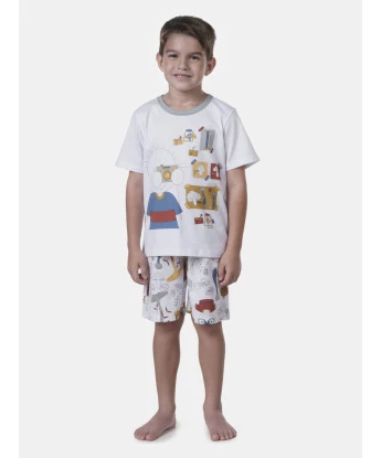 Pijama manga curta e bermuda