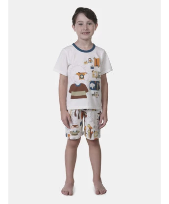Pijama manga curta e bermuda