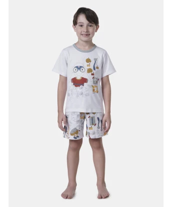 Conjunto de Pijama Masculino Infantil manga curta e bermuda Jim