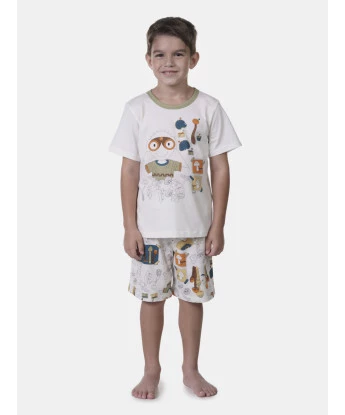 Pijama manga curta e bermuda