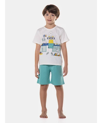 Pijama manga curta e bermuda