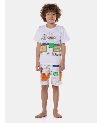 Pijama manga curta e bermuda