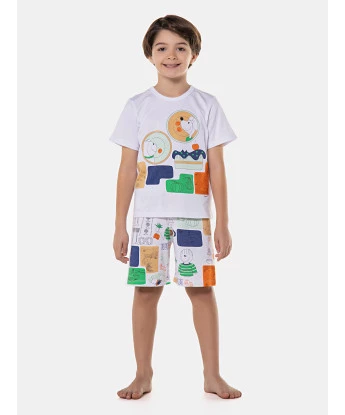 Pijama manga curta e bermuda