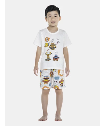 Pijama Masculino Kids Manga Curta e Bermuda