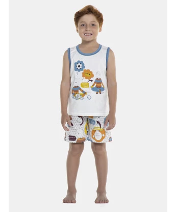 Pijama Masculino Kids Regata Machão e Bermuda