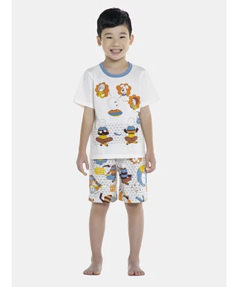 Pijama Masculino Kids Manga Curta e Bermuda