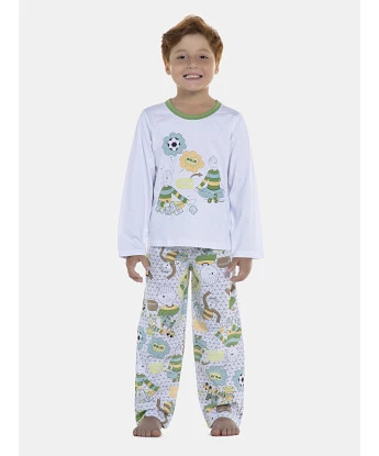 Pijama Masculino Kids Longa Curta e Calça