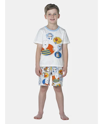 Pijama Masculino Kids Manga Curta e Bermuda