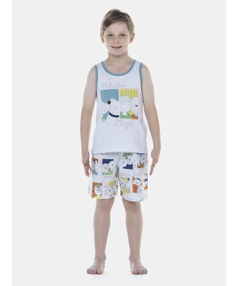 Pijama Masculino Kids  Regata e Bermuda