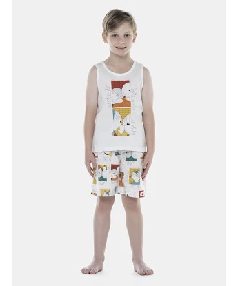Pijama Masculino Kids  Regata e Bermuda