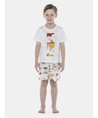 Pijama Masculino Kids Manga Curta e Bermuda