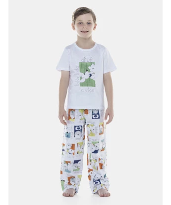 Pijama Masculino Kids Manga Curta e Calça