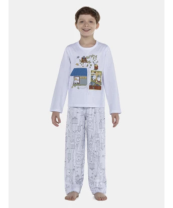 Pijama Masculino Kids Manga Longa e Calça