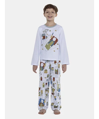 Pijama Masculino Kids Manga Longa e Calça