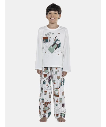 Pijama Masculino Kids Manga Longa e Calça
