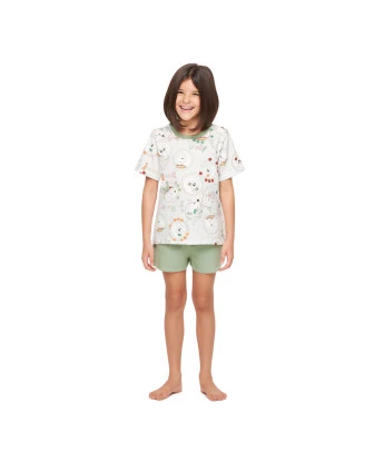 Pijama manga curta e short    
