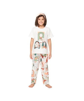 Pijama manga curta e calça