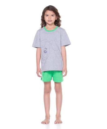 Pijama Infantil Masculino manga curta e short Ted