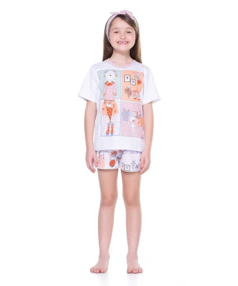 Pijama manga curta e short   