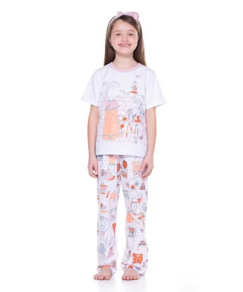 Pijama manga curta e calça