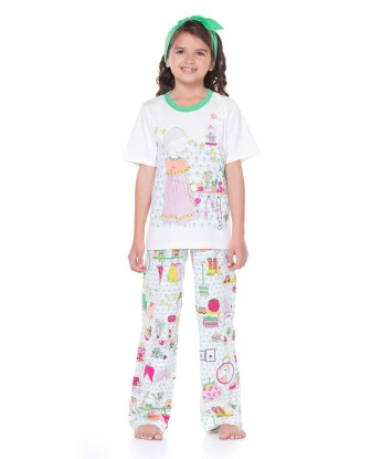 Pijama manga curta e calça