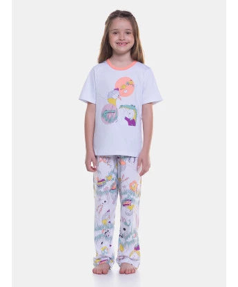 Pijama manga curta e calça