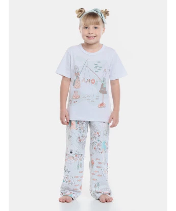 Pijama manga curta e calça
