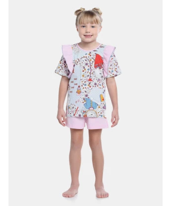 Pijama Infantil Menina Manga Curta e Short        