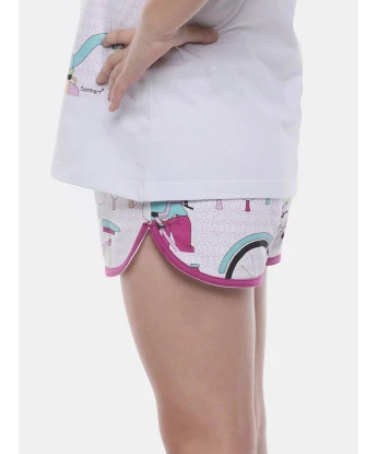 Pijama Feminino Curto Infantil Regata e Short Estampado