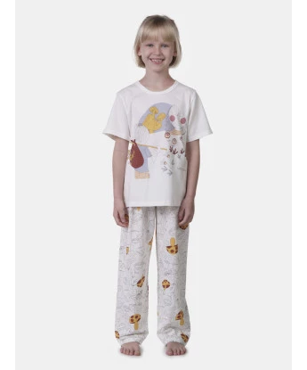 Pijama Infantil Feminino manga curta e calça