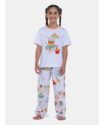 Pijama Manga Curta e Calça