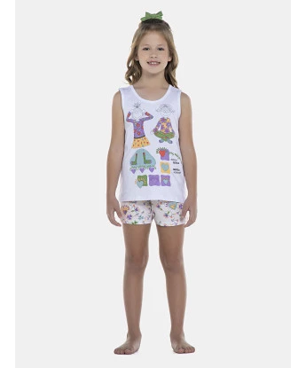 Pijama Feminino Kids Regata e Short