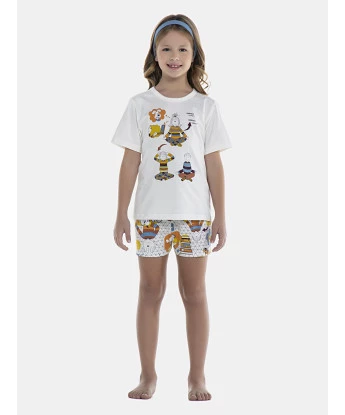 Pijama Feminino Kids Manga Curta e Short