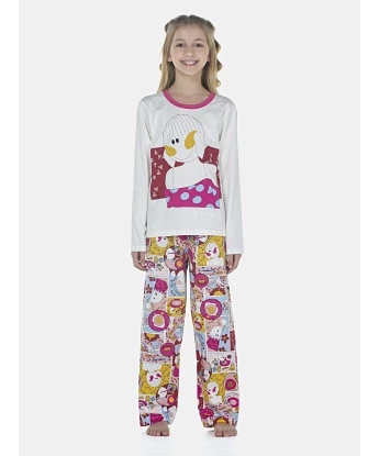Pijama Feminino Kids Manga Longa e Calça