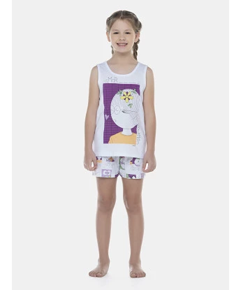 Pijama Feminino Kids Regata e Short